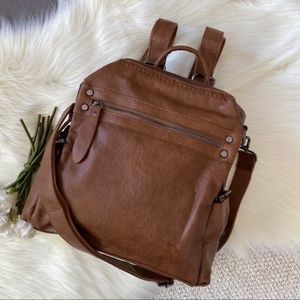 Vegan Leather Convertible Backpack Bag